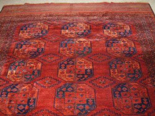 ANTIQUE AFGHAN ERSARI TURKMEN MAIN CARPET SUPERB CONDITION AND COLOUR CIRCA 1890 - ADDITIONAL PHOTO 3
