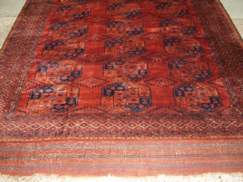 ANTIQUE AFGHAN ERSARI TURKMEN MAIN CARPET SUPERB CONDITION AND COLOUR CIRCA 1890 - ADDITIONAL PHOTO 5