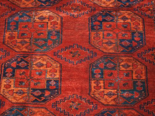 ANTIQUE AFGHAN ERSARI TURKMEN MAIN CARPET SUPERB CONDITION AND COLOUR CIRCA 1890 - ADDITIONAL PHOTO 7