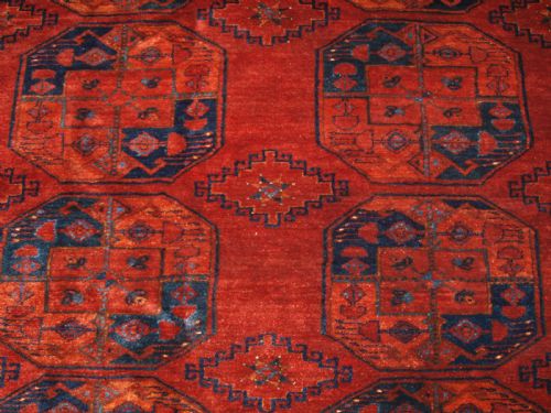 ANTIQUE AFGHAN ERSARI TURKMEN MAIN CARPET SUPERB CONDITION AND COLOUR CIRCA 1890 - ADDITIONAL PHOTO 11