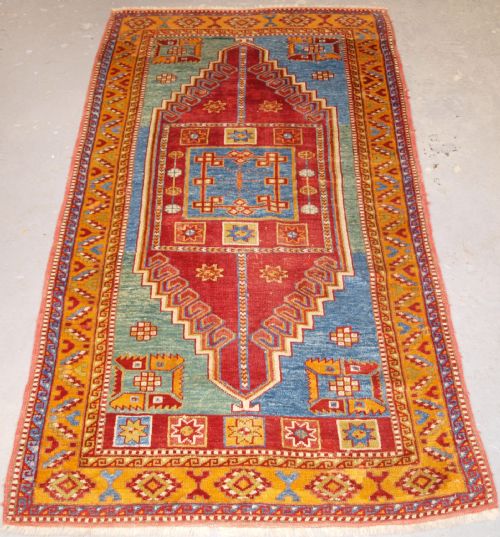 Antique Turkish Village Rug, Bergama Region, Soft Colours, Circa 1900.