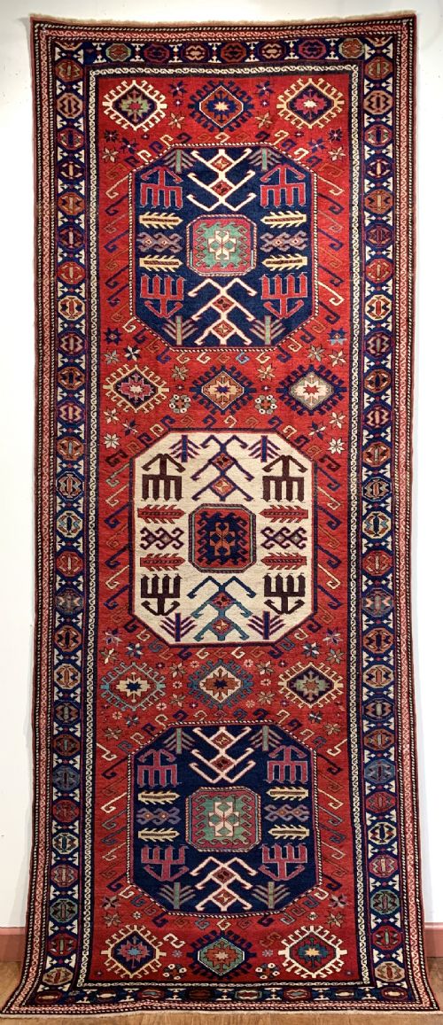 Antique Caucasian Chajli Long Rug, Superb Colour, Fine Weave, Circa 1860.