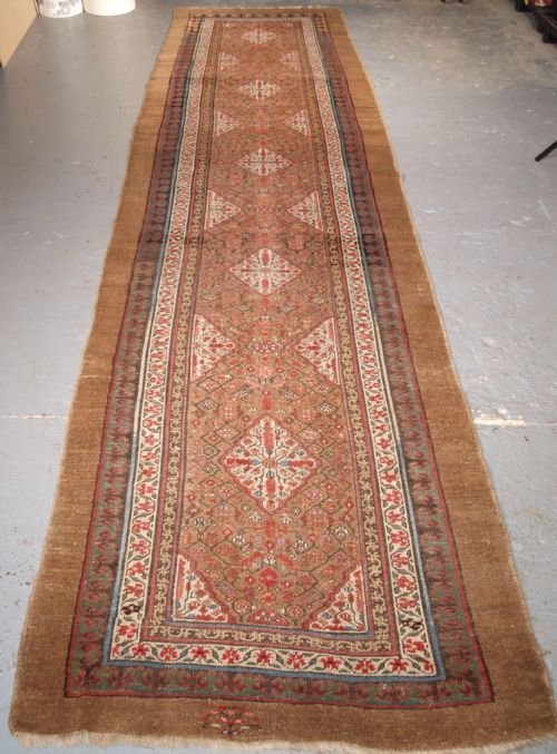 Antique Sarab Runner with Camel Ground, Soft Colours, Circa 1880.