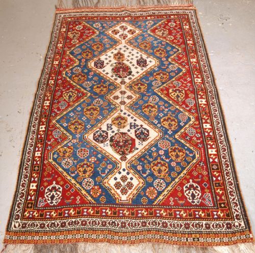 Antique Qashqai Tribal Rug, Outstanding Condition and Colour, Circa 1880.