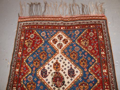 fig 1. ANTIQUE QASHQAI TRIBAL RUG, OUTSTANDING CONDITION AND COLOUR, CIRCA 1880.