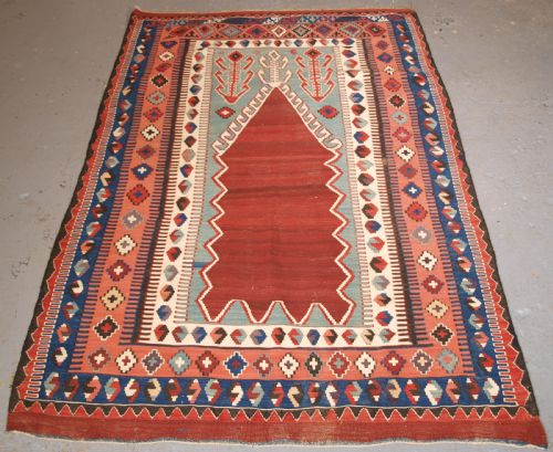Antique Turkish Obruk Prayer Kilim, Superb Condition, Circa 1900.