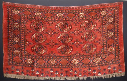 Antique Kizil Ayak Turkmen 9 Gul Chuval of Large Size, Circa 1900.