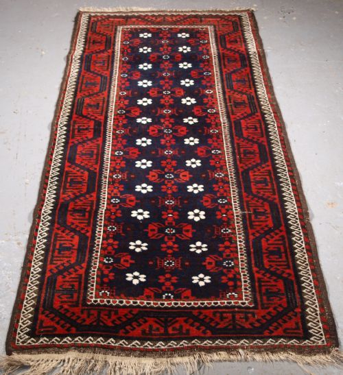 Antique Baluch Rug with Mina Khani Design, Excellent Condition, Circa 1900.