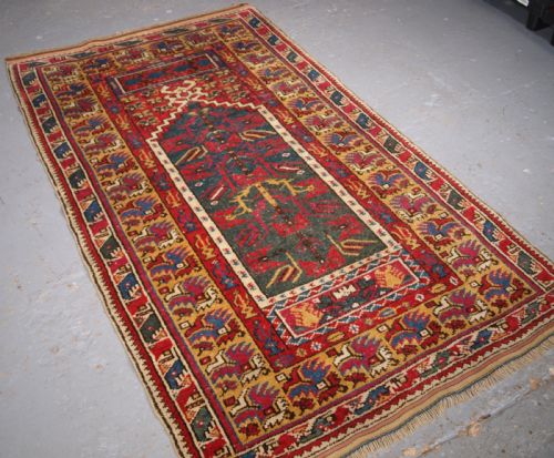 fig 1. ANTIQUE TURKISH IZMIR REGION PRAYER RUG OF SCARCE TYPE, CIRCA 1890.