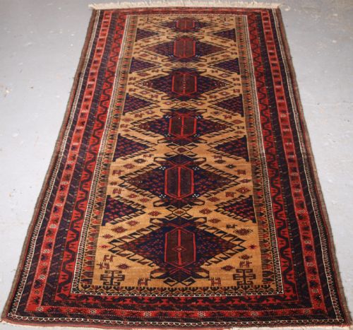 Antique Timuri Baluch Rug of Scarce Design, Superb Condition, Circa 1900.