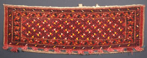 Antique Ersari Beshir Torba with Diamond Lattice Design, Circa 1900.