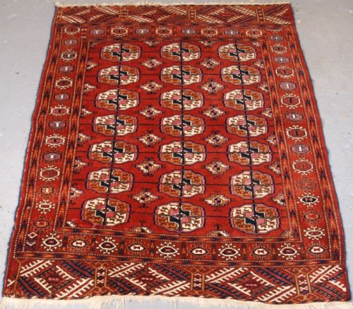Antique Tekke Turkmen Rug of Small Square Size, Circa 1900.