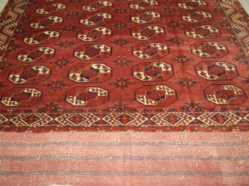 ANTIQUE KIZYL AYAK TURKMEN MAIN CARPET OUTSTANDING CONDITION CIRCA 1880 - ADDITIONAL PHOTO 5
