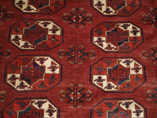 ANTIQUE KIZYL AYAK TURKMEN MAIN CARPET OUTSTANDING CONDITION CIRCA 1880 - ADDITIONAL PHOTO 7