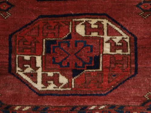 ANTIQUE KIZYL AYAK TURKMEN MAIN CARPET OUTSTANDING CONDITION CIRCA 1880 - ADDITIONAL PHOTO 9