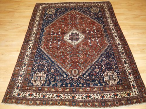 ANTIQUE ABEDEH RUG QASHQAI WEAVERS TRIBAL DESIGN CIRCA 1920