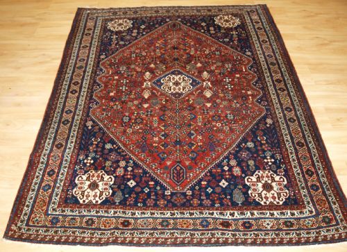 Antique Abedeh Village Rug, Tribal Design, Superb Colour, Circa 1920.