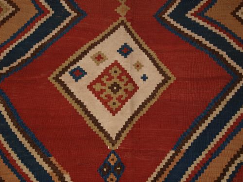 ANTIQUE TRIBAL QASHQAI KILIM WITH EYE DAZZLER DESIGN GREAT CONDITION CIRCA 1900 - ADDITIONAL PHOTO 8