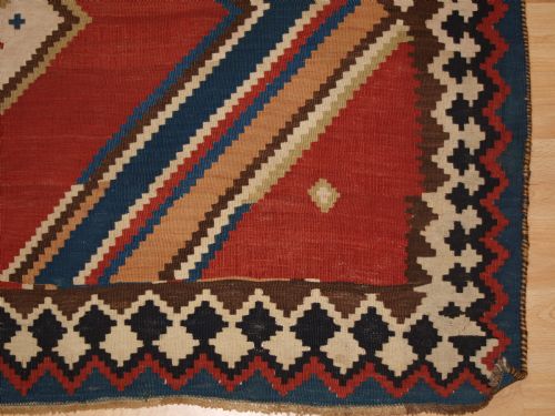 ANTIQUE TRIBAL QASHQAI KILIM WITH EYE DAZZLER DESIGN GREAT CONDITION CIRCA 1900 - ADDITIONAL PHOTO 10