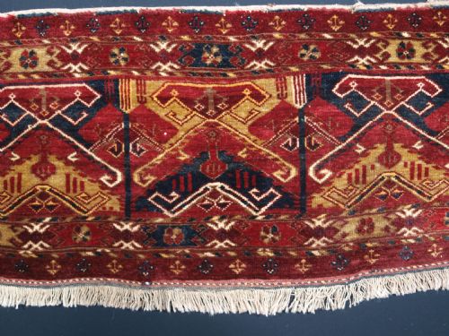 fig 1. ANTIQUE ERSARI BESHIR TURKMEN TORBA, UNUSUAL DESIGN, CIRCA 1900.