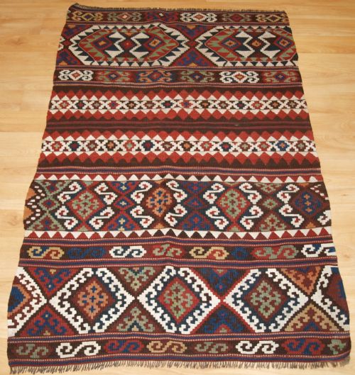 Antique Anatolian Malatya Chuval Kilim, Superb Traditional Colour and Design, Circa 1900.