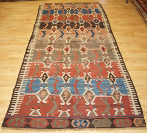 Antique Turkish Konya Region Kilim, Superb Colours, Circa 1880.