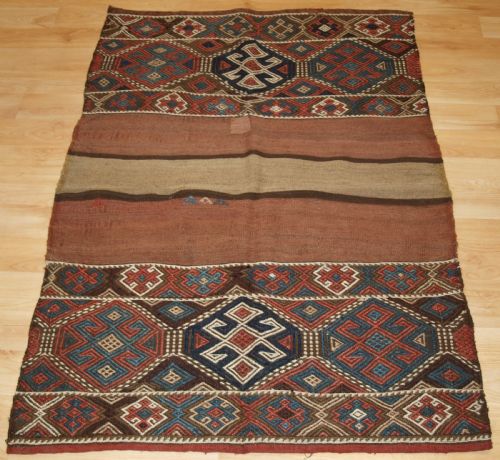 Antique Turkish East Anatolian Mafrash Panel Kilim, Cicim Technique, Circa 1900.