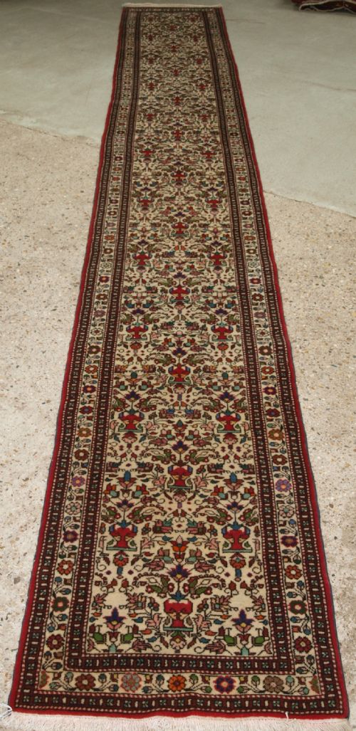 Old Hamadan Region Runner, Long and Narrow, Circa 1930.