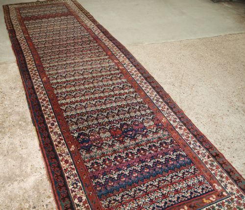 ANTIQUE KURDISH RUNNER OR CORRIDOR CARPET ALL OVER SHRUB DESIGN CIRCA 1900 - ADDITIONAL PHOTO 1