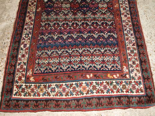 ANTIQUE KURDISH RUNNER OR CORRIDOR CARPET ALL OVER SHRUB DESIGN CIRCA 1900 - ADDITIONAL PHOTO 8