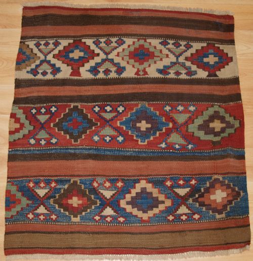 Antique Caucasian or Shahsavan Kilim Panel, Circa 1900.