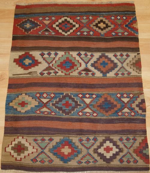 Antique Caucasian or Shahsavan Kilim Panel, Circa 1900.