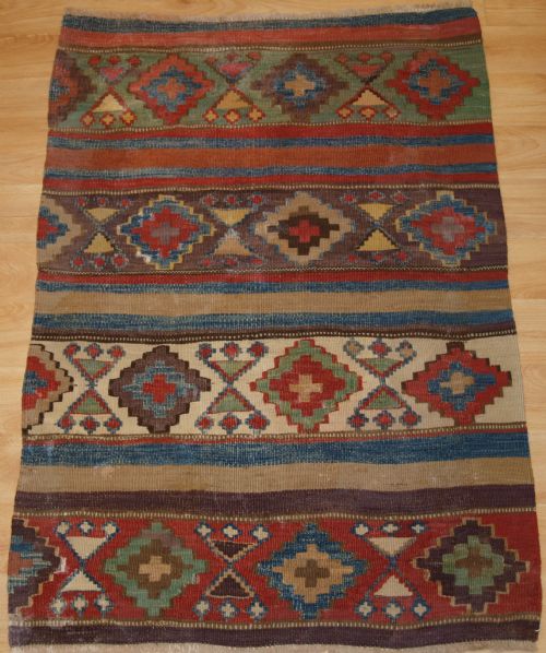 Antique Caucasian or Shahsavan Kilim of Small Size, Circa 1900.