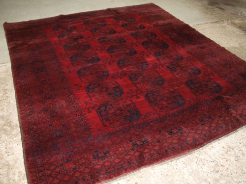 Antique Afghan Ersari Village Carpet, Great Condition, Circa 1920.
