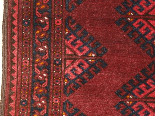 OLD AFGHAN VILLAGE RUG WITH TURKMEN STYLE DESIGN CIRCA 1920 - ADDITIONAL PHOTO 2