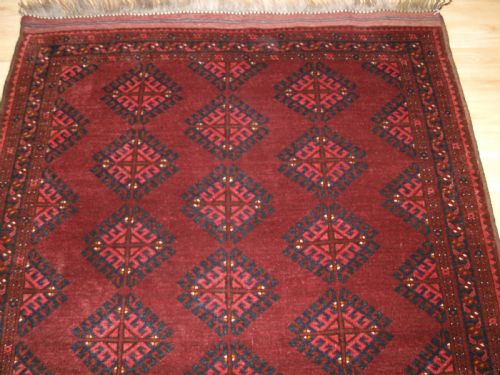 OLD AFGHAN VILLAGE RUG WITH TURKMEN STYLE DESIGN CIRCA 1920 - ADDITIONAL PHOTO 3