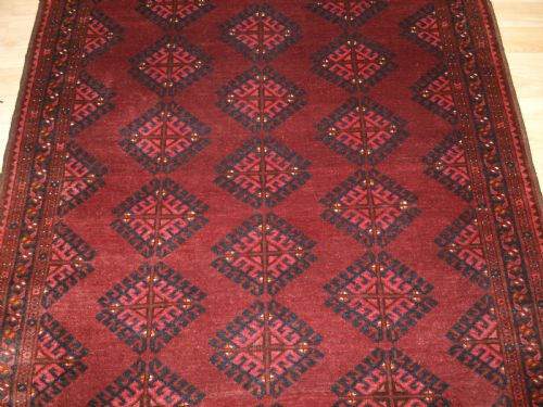 OLD AFGHAN VILLAGE RUG WITH TURKMEN STYLE DESIGN CIRCA 1920 - ADDITIONAL PHOTO 4
