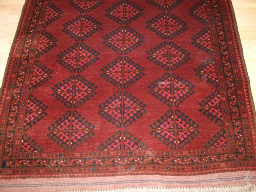 OLD AFGHAN VILLAGE RUG WITH TURKMEN STYLE DESIGN CIRCA 1920 - ADDITIONAL PHOTO 5