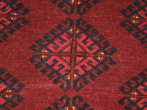 OLD AFGHAN VILLAGE RUG WITH TURKMEN STYLE DESIGN CIRCA 1920 - ADDITIONAL PHOTO 6
