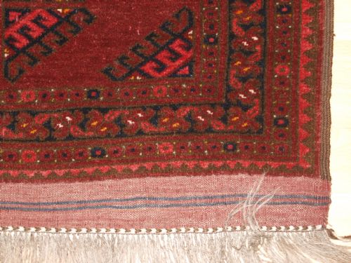 OLD AFGHAN VILLAGE RUG WITH TURKMEN STYLE DESIGN CIRCA 1920 - ADDITIONAL PHOTO 8