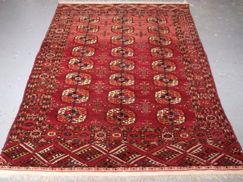 Antique Tekke Turkmen Rug, Soft Madder Red Colour, Circa 1900.