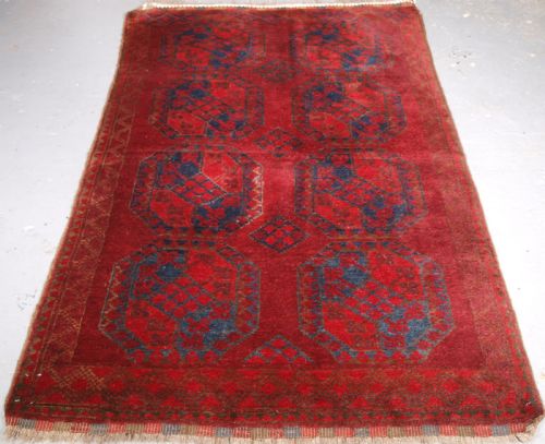 Antique Afghan Ersari Turkmen Rug, Large Guls, Circa 1900/20.