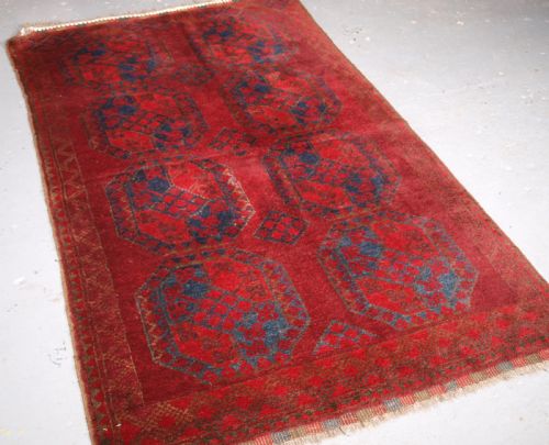 fig 1. ANTIQUE AFGHAN ERSARI TURKMEN RUG, LARGE GULS, CIRCA 1900/20.