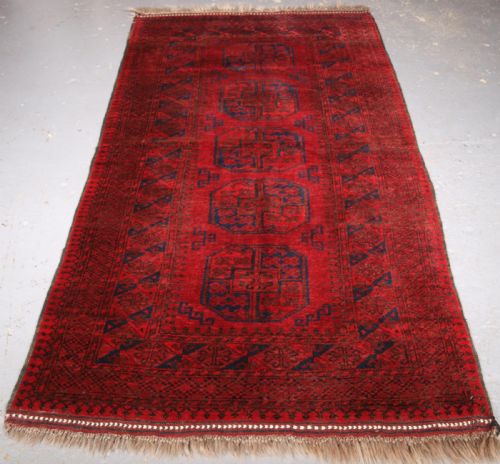 Old Afghan Village Long Rug with Large Guls, Superb Rug. Circa 1920/30.