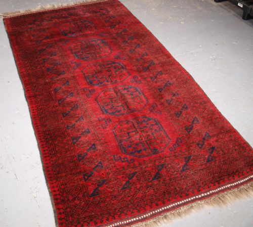 fig 1. OLD AFGHAN VILLAGE LONG RUG WITH LARGE GULS, SUPERB RUG. CIRCA 1920/30.