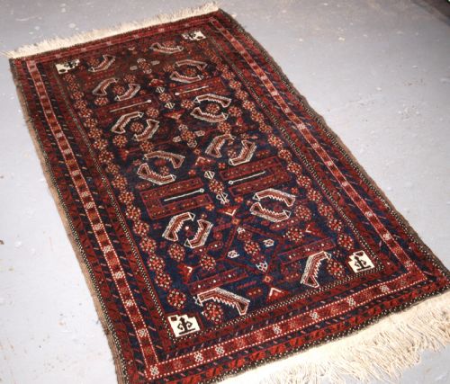 fig 1. ANTIQUE BALUCH RUG, SALAR KHANI SUB TRIBE, HERATI DESIGN, CIRCA 1900.