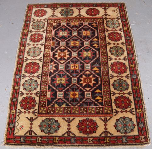 Antique Caucasian Talish Rug of Scarce Small Size, Circa 1900.