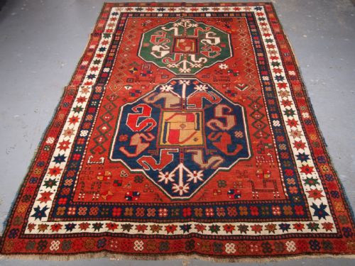 Antique Caucasian Armenian Karabagh Rug of Cloudband Design, Circa 1900.