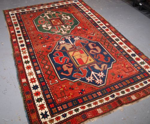 fig 1. ANTIQUE CAUCASIAN ARMENIAN KARABAGH RUG OF CLOUDBAND DESIGN, CIRCA 1900.