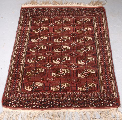 Old Yomut Turkmen Rug, Small Size and Excellent Condition, Circa 1920.